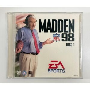 EA Sports Madden NFL 98 PC Game Disc 1 Vintage Retro Football John Madden Cover